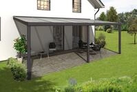 Skan Holz Aluminium Terrassen&uuml;berdachung Garda Breite 648 cm-648 x 257 cm (Gr.