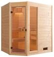 Weka Sauna Valida Eck 1 mit Glast&uuml;r/Fenster- Massivholzsauna 38 mm-Ganzglast&uuml;r u.