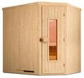 Weka Elementsauna Varberg 1 mit Eckeinstieg-Massivholzt&uuml;r u. Glaseinsatz