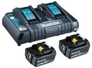 Makita Power Source Kit Li 18,0V/5Ah 2 Akkus und Doppel-Ladeger&auml;t 199482-2