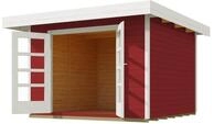 Weka 28 mm Designhaus 126+ mit extra hoher T&uuml;r - 28 mm schwedenrot Designhaus...