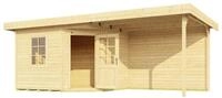 Weka Designhaus 213 B+ inkl. 300 cm Anbau und extra hoher T&uuml;r - 28 mm...