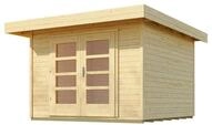 Weka 28 mm Designhaus 126+ mit extra hoher T&uuml;r - 28 mm naturbelassen...