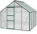 Vitavia Gew&auml;chshaus Merkur 6700 inkl. 2 Dachfenstern - 6,7 m&sup2; -dunkelgr&uuml;n-6 mm