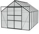 Vitavia Gew&auml;chshaus Mars 9900 inkl. 2 Dachfenstern - 9,9 m&sup2; -schwarz-6 mm