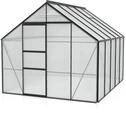 Vitavia Gew&auml;chshaus Merkur 8300 inkl. 2 Dachfenstern - 8,3 m&sup2; -schwarz-6 mm