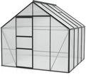 Vitavia Gew&auml;chshaus Merkur 6700 inkl. 2 Dachfenstern - 6,7 m&sup2; -schwarz-4 mm