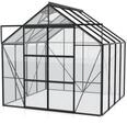 Vitavia Gew&auml;chshaus Uranus 6700 inkl. 2 Dachfenstern - 6,7 m&sup2; -schwarz-3 mm