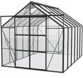 Vitavia Gew&auml;chshaus Uranus 9900 inkl. 4 Dachfenstern - 9,9 m&sup2; -schwarz-3 mm