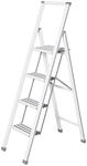 Wenko Alu-Design Klapptrittleiter 4-stufig, wei&szlig;