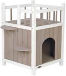 TRIXIE natura Cat's Home mit Balkon 45x45x65cm grau/wei&szlig;