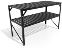 Vitavia Aluminium-Tisch mit 1 oder 2 Ebenen-2 Ebenen-schwarz
