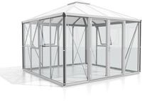 Vitavia Gew&auml;chshaus Minos inkl. 3 Seitenfenster - 10,2 m&sup2; Alu-blank eloxiert