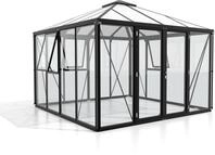 Vitavia Gew&auml;chshaus Minos inkl. 3 Seitenfenster - 10,2 m&sup2; schwarz