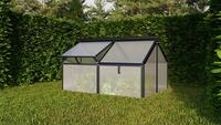 Vitavia Fr&uuml;hbeet Gaia Jumbo inkl. 4 Dachfenster 4 mm Hohlkammerplatten schwarz
