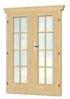Skan Holz Doppelt&uuml;r vollverglast f&uuml;r 28 mm Blockbohlenh&auml;user Echtglas (B)