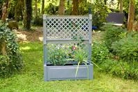 KHW Pflanzkasten gro&szlig; mit Zentralspalier (2-tlg.) 100 cm grau