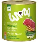 WOW Adult 800g Dose Hundenassfutter Sparpaket 12 x 800 Gramm Rind mit Karotten