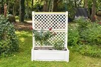 KHW Pflanzkasten gro&szlig; mit Spalier 100 cm (2-tlg.) wei&szlig;