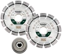 Metabo Set: 2xDiamanttrennscheibe 115x22,23mm"UP"+ 1xQuickspannmutter M14