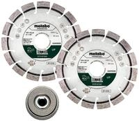 Metabo Set: 2xDiamanttrennscheibe 125x22,23mm"UP" + 1xQuickspannmutter M14