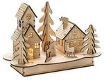 Konstsmide Weihnachtsbeleuchtung Holzsilhouette mit Haus und Tieren