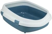 TRIXIE Katzentoilette Primo XXL, mit Rand, 56 &times; 25 &times; 71 cm, blau/wei&szlig;