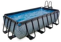 EXIT rechteckiger Rahmenpool mit Kartuschenfilteranlage 400 x 200 cm grau