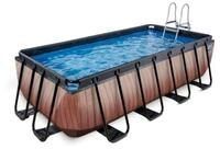 EXIT rechteckiger Rahmenpool Premium mit Sandfilteranlage 400 x 200 cm braun