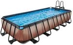EXIT rechteckiger Rahmenpool mit Kartuschenfilteranlage 540 x 250 cm braun