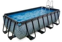 EXIT rechteckiger Rahmenpool Premium mit Sandfilteranlage 400 x 200 cm grau