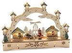 Konstsmide Weihnachtsbeleuchtung Holzsilhouette 2 H&auml;user und Junge