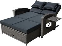 Garden Pleasure Funktionssofa NIZZA, Polyrattan Braun / Kissen 100 % Polyester