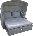 Garden Pleasure Funktionssofa MONTE CARLO, Polyrattan Dunkelgrau / Kissen 100 %