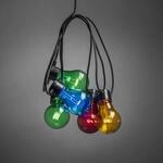 Konstsmide Ganzjahresbeleuchtung LED Biergartenkette Timer 5bunte Birnen 40