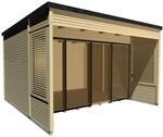 Weka Gartenhaus Designhaus Cubilis 2.0 mit Lamellenelementen - 45 mm 380 x 480 cm