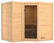 Karibu Sahib 2-Sauna 40mm -Eckeinstieg - Exklusivoptik-Ohne Ofen-ohne