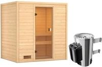 Karibu Woodfeeling Sauna Selena - 38 mm Bronzierte Ganzglast&uuml;r Ohne Dachkranz...