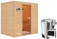 Karibu Woodfeeling Sauna Selena - 38 mm Bronzierte Ganzglast&uuml;r Ohne Dachkranz...