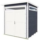Weka Gartenhaus 265 mit Oberlichtern - 21 mm grau 205 x 209 cm (Gr. 2) - 50 %...