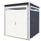 Weka Gartenhaus 265 mit Oberlichtern - 21 mm grau 235 x 239 cm (Gr. 3) - 50 % Rabatt