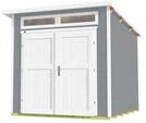 Weka Gartenhaus 264 mit Oberlichtern - 21 mm grau 235 x 239 cm (Gr. 2) - 50 % Rabatt