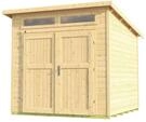 Weka Gartenhaus 264 mit Oberlichtern - 21 mm naturbelassen 235 x 239 cm (Gr. 2) - 50