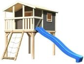 Akubi Kinderspielhaus Kinderspielger&auml;t Benjamin inkl. Wellenrutsche und Netzrampe