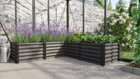Vitavia Hochbeet Meta IN&OUT 401 M 185 x 185 cm 40 cm Granitgrau mit schwarzen