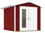 Weka Gartenhaus 224 A inkl. moderner Design-Doppelt&uuml;r - 21 mm schwedenrot Gartenhaus