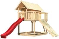 Akubi Stelzenhaus Fidel mit Satteldach inkl. Wellenrutsche und Holzrampe