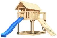 Akubi Stelzenhaus Fidel mit Satteldach inkl. Wellenrutsche und Holzrampe