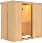 Karibu Sauna Variado mit Fronteinstieg 68 mm - Ohne Ofen-Klarglas Ganzglast&uuml;r-Ohne
