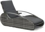 Garden Pleasure Lounger ALASSIO, Polyrattan Schilfgrau / Kissen 100 % Polyester